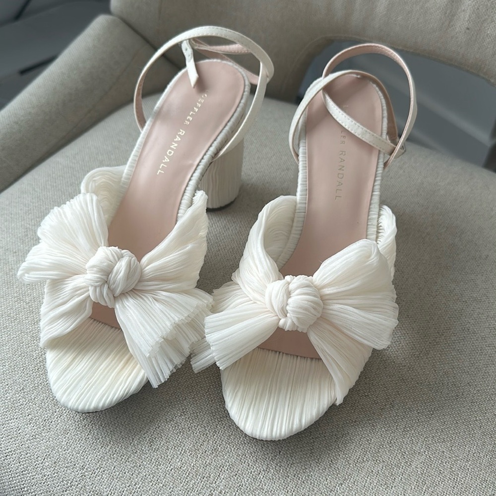 Loeffler Randall Camellia Pearl Pleated Bow Heel - Size 8